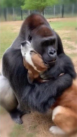 The Bond Between a Gorilla and a Saint Bernard