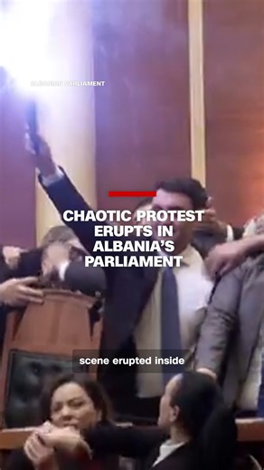 A protest erupted inside the Albanian parliament as opposition lawmakers scuffled over corruption allegations against the Deputy Prime Minister Belinda Balluku, who has called the accusations "mudslinging, insinuations, half-truths and lies." | CNN