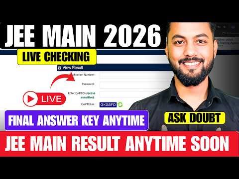 LIVE|JEE Main 2026 Final Answer Key Anytime|JEE Main 2026 Result|JEE Main 2026 Marks Vs %tile
