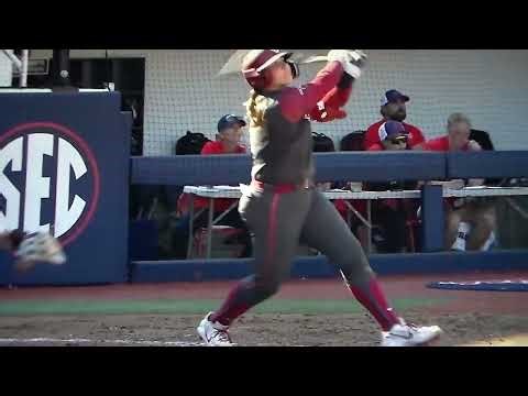 Oklahoma softball's Kendall Wells hits 24th home run of year, a 3 run homer, vs. Ole Miss