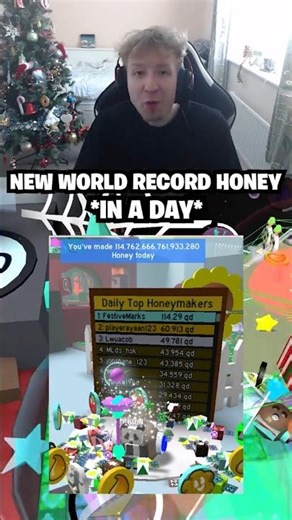 New Top 1 Honey Soon! NEW WORLD RECORD HONEY IN A DAY! 114 QD BEATING FRAGILESILENCE (Bee Swarm Sim)