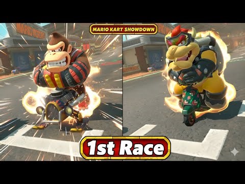 Mario Kart World 2 Player SHOWDOWN 🔥 Donkey Kong vs Bowser (Mushroom & Lightning Cup)