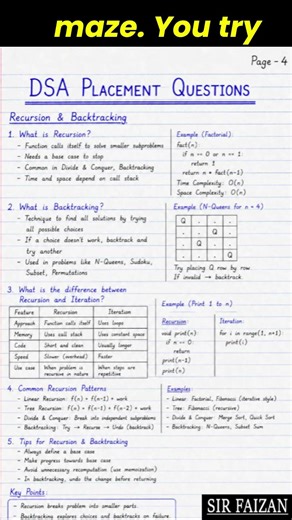 Recursion & Backtracking Explained! 🧠 (DSA Part 4) #codinginterviews #tutorial #computerscience