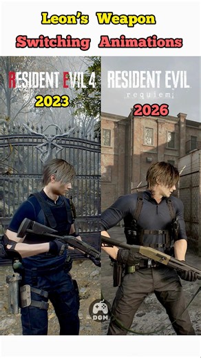 Leon’s Weapon-Switching Animations - RE4 Remake (2023) vs RE9 Requiem (2026) #re4remake #re9requiem