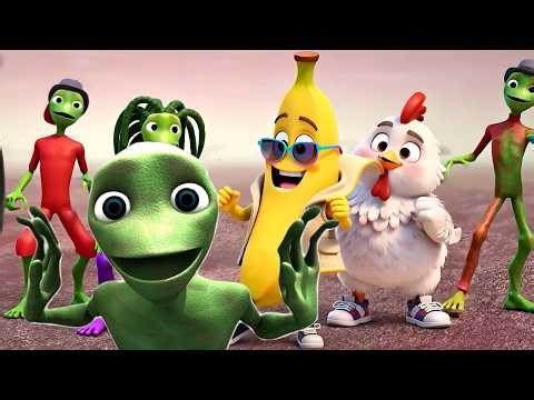 Alien Dance Party 👽🔥🐔Chicken Banana 🍌 Pt.2 | Dame Tu Cosita Remix | TikTok Viral Song