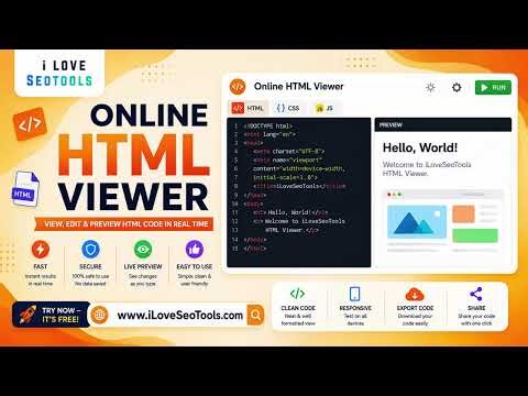 🌐 Free Online HTML Viewer – View HTML Code Online | iLoveSEOTools