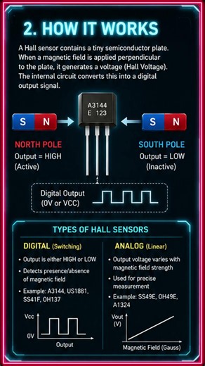 Hall Sensor Explained! How Magnets Create Electrical Signals | Working Principle