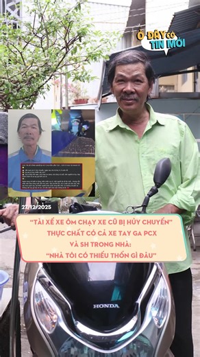 Tài xế xe ôm và xe máy trong nhà