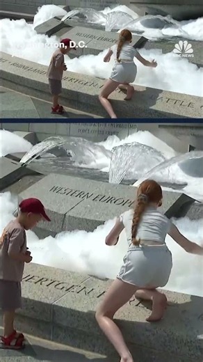 World War II Memorial vandalized with spray paint, bubbles