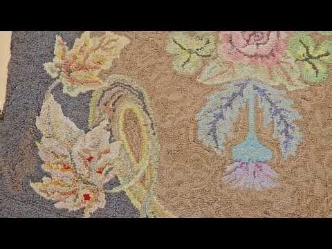 Vintage American Hand Hooked Rug in Floral Pattern, The Persian Knot Gallery, SKU: 1448