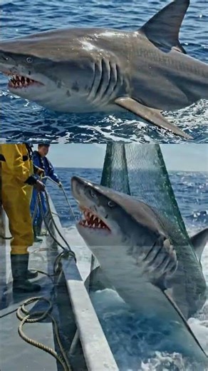 Sudden Shark Attack! Terrifying Moment at Sea 🦈🚢#SharkAttack #OceanPredator #TerrifyingSea #EpicSh