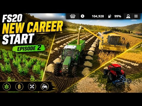 FS20 New Career Start Episode 2 | First Big Harvest & Field Preparation | Farming Simulator 20#FS20