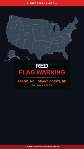 🔴 Red Flag Warning — Grand Forks, ND | Weather Alert