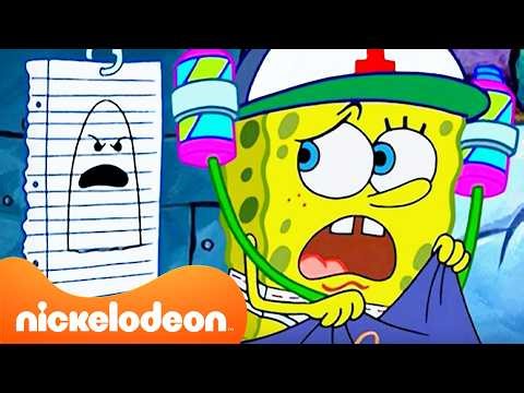 Bob Esponja | 60 minutos de travesuras nocturnas de Bob Esponja en Fondo de Bikini! 👀 | Nickelodeon
