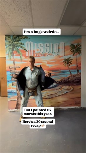 Hanna Daly on Instagram: "117 murals! That’s cuckoo. My normal mural count is 100, but this was a big year for Hanna’s Murals. -I painted two massive murals at the new Marriott in downtown San Diego. -I created huge murals for @drinksurfside and @konabigwave -I had a reel hit 46 million views. -I worked with tons of local schools and small businesses. -I painted sooo many murals at @radychildrens . Overall, It was a great year to be a muralist. Thank you for all of your support over the years!"