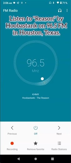 📻 Radio: Listen to "Reason" by Hoobastank on 96.5 FM in Houston, Texas.