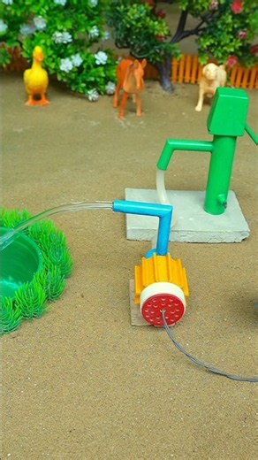 Mini hand pump project water with supply motor drinks goats duck dog farm #waterpump #shorts #793