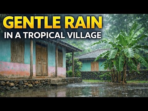 Gentle Rain in a Tropical Village 🌧️ Calm & Relaxing Ambience