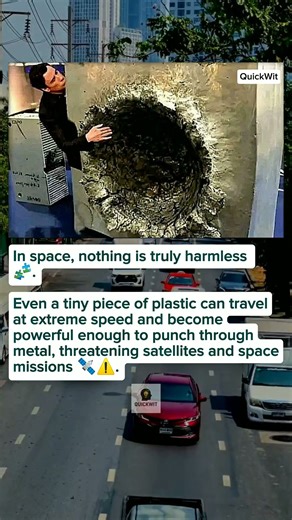 A Tiny Piece of Plastic Can Pierce Metal in Space