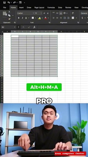 Ms Excel To Marge Shortcuts Keys ।।🔥Excel Noob Vs Pro Ninja Trick #ytshorts #excel #mstechtricks