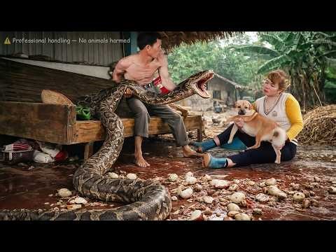 72 Hours TRAPPED 😱 Giant Python Invades Farm – Farmer Hunts It Down After Brutal Attack! 🐍🔥