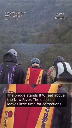 BASE Jumpers Leap Into New River Gorge on Bridge Day