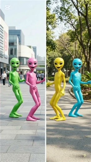 4 Colorful Aliens Dance Challenge! 😂💃 | Funny Alien Dance #Shorts