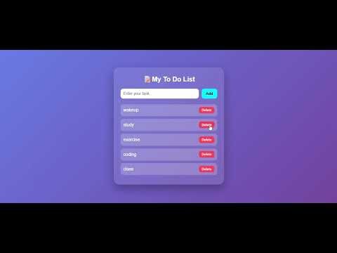 To-Do List Website | HTML CSS JavaScript | Beginner Web Development Project