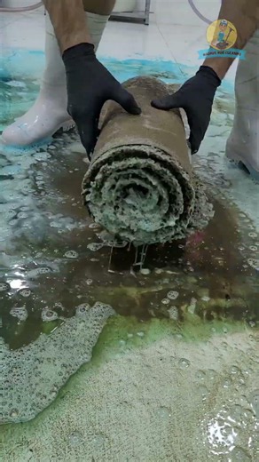 Amazing cleaning of a muddy, abandoned flood carpet. #shorts