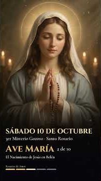 Rosario corto de hoy Sábado 10 de Octubre 🌸 3er Misterio: El Nacimiento de Jesús en Belén #shorts