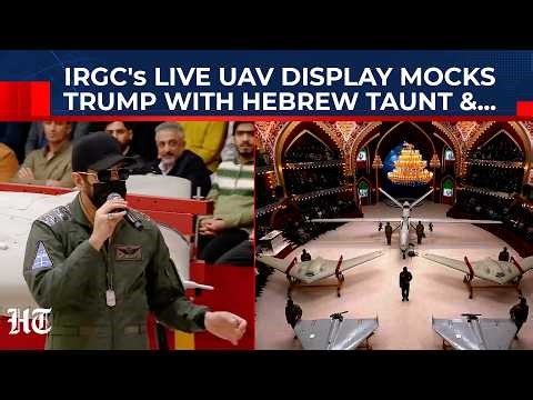 US Warships Get LIVE Warning? Masked IRGC Official Responds With Shahed-136 Demo As Audience Cheers