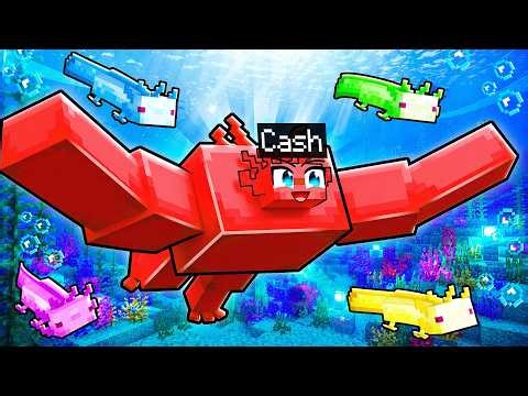 Cash Becomes an Axolotl in Minecraft