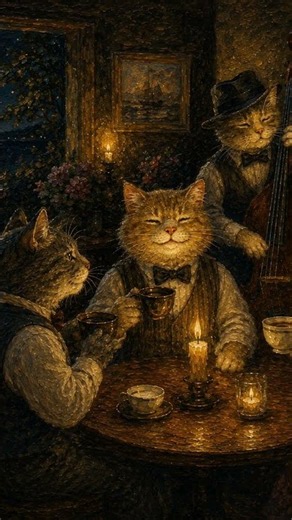Jazz by Candlelight 🕯 Moments to Treasure #cat #jazz #bgm