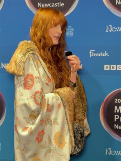 Florence Welch interview with Maia Beth on 2026 Mercury Prize red carpet