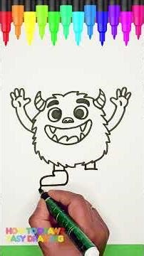 Easy Monster Drawing and Coloring for Kids | Cute Cartoon Monster #easydrawing #howtodraw #coloring