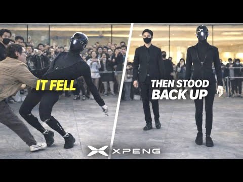 XPeng IRON Robot Falls Then Stands Back Up Live on Stage