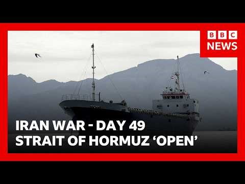 Iran says Strait of Hormuz 'open' as Trump says blockade will continue until deal reached | BBC News