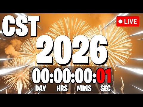 NEW YEAR'S 2026 COUNTDOWN LIVE 🔴 24/7 & Central Standard Time, CST New Year Countdown!