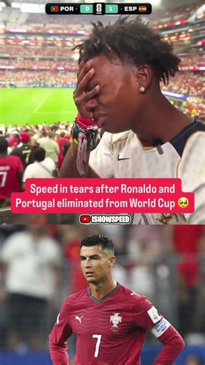 Speed Couldn't Hold Back the Tears After Ronaldo's Farewell 💔 #worldcup #ishowspeed #ronaldo