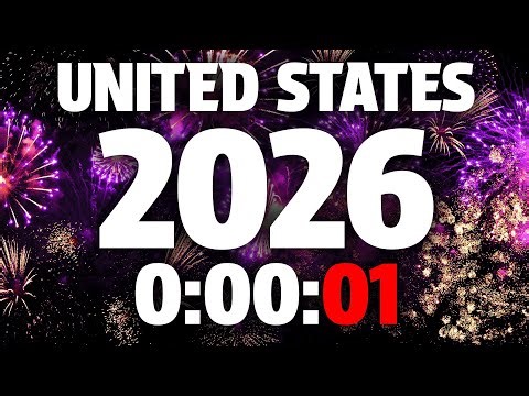 UNITED STATES 2026 New Year Countdown 🎉 EST, CST, MST, PST ⏰ Upbeat Music