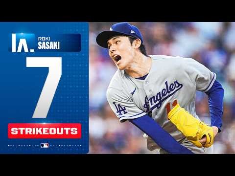 Roki Sasaki reaches TRIPLE DIGITS in 7-strikeout performance ⛽ | MLB Highlights