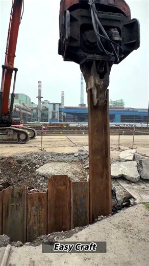 Placing a Steel Beam into the Ground