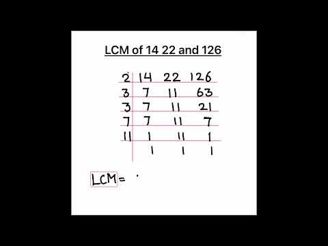 How to find the LCM of 14 22 and 126/ Finding LCM of three numbers / lcm of 14 22 and 126
