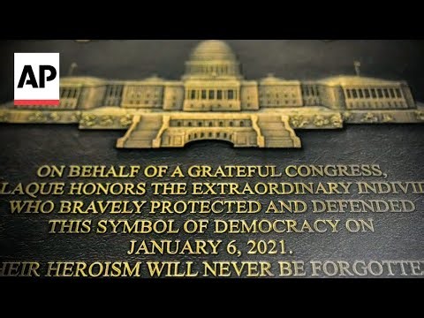 Nearly 100 members of Congress display Jan. 6 plaques honoring police