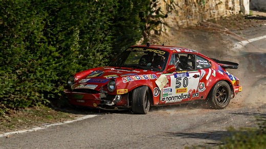 Porsche crash after high speed rally jump