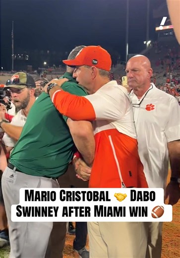 Canes HC Mario Cristobal and No. 5 Miami walked out of Death Valley with a 41-13 win 😮‍💨 #NCAA #CFB #Miami #Clemson
