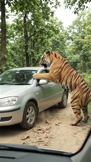 Terrifying Tiger Attack Caught on Camera#🐅😯