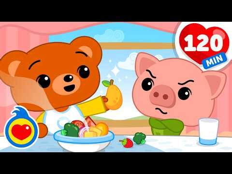 Vamos A Comer, La Lechuza 🍎😴 Y Más Canciones Infantiles Para Comer Y Dormir (120 Min) | Plim Plim