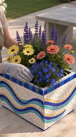 This Mosaic Planter Looks Like It Belongs in a Mediterranean Villa 🌊