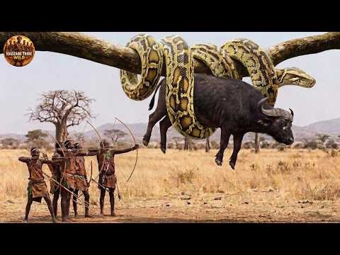 Ancient Hadzabe Tribe Hunting a Massive Python in African Wilderness | Hadzabe Tribe Hunting